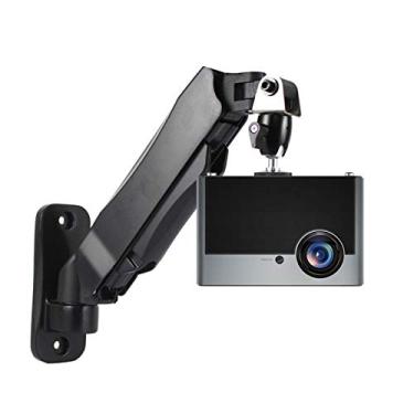 Imagem de Suporte de projetor preto para projetor, suporte de braço único ajustável em altura, suporte de parede para projetor de casa e escritório