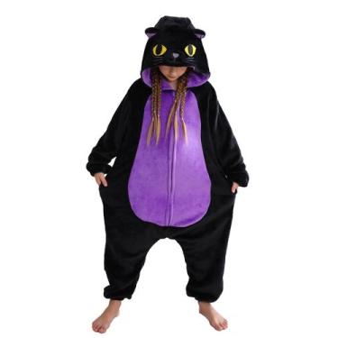 Imagem de Pijama à fantasia ATOZ Animal Cat, macacão para crianças de 10 a 11 an