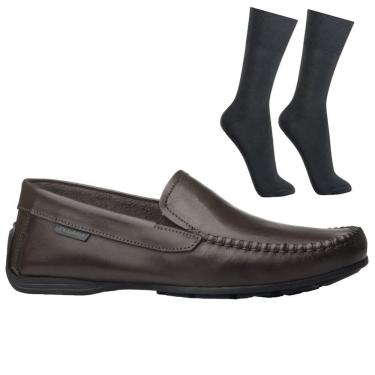 Imagem de Kit Mocassim Pegada Drive Mister Masculina + Par De Meia