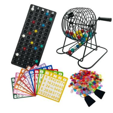 Imagem de Conjunto de jogos de bingo SUTIMSHE Deluxe com gaiola de metal e 600 f