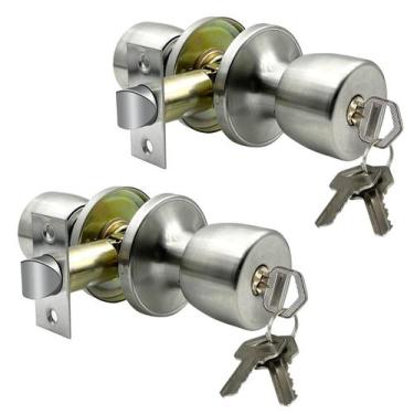 Imagem de Knob Door Knob JO.KO Round Ball Lock em aço inoxidável acetinado, paco
