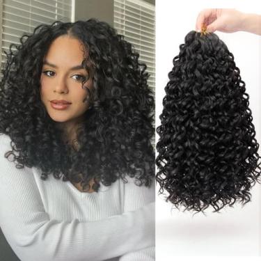Imagem de Tranças de crochê YXCHERISHAIR GoGo Curl Water Wave 14 polegadas, 5 pa