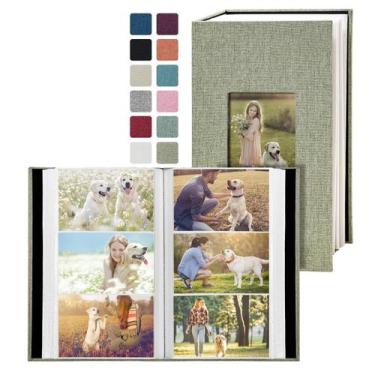 Imagem de Álbum de fotos HenpiSen 420 bolsos, capa de linho deslizante 4x6