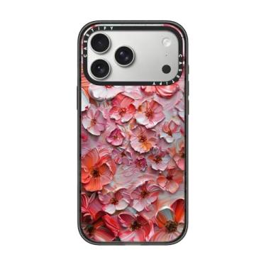 Imagem de CASETiFY Capa Impact para iPhone 17 Pro Max [fina/compatível com Magsafe/2,5 m. Proteção contra quedas de grau militar 4X] - Jardim de rosas de flores de Barcelona - Preto transparente