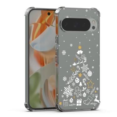 Imagem de HixYaxi Capa Xmax para Google Pixel 9 Pro transparente, linda estampa de árvore de Natal, capa para celular infantil e meninas, capa protetora transparente à prova de choque para celular para Pixel 9