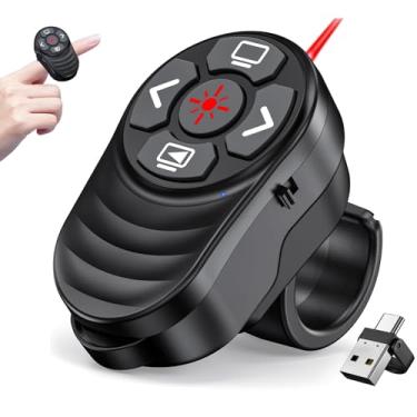 Imagem de DinoFire Apresentador Sem Fio Usb Tipo C, Apresentação Remota, Ponteiro Laser, Anel De Dedo, Clicker E Slide Avançado Para Mac, Laptop, Classe, Escritório