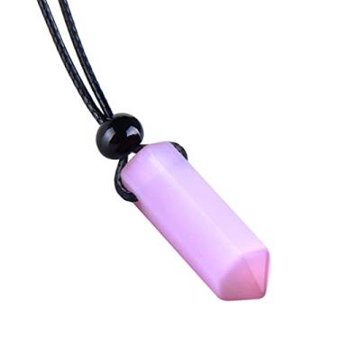 Imagem de Magic Human Colares de cristal - pingentes de ponta de cristal legais - joias boas vibrações - varinhas de olho de gato simuladas fofas - proteção espiritual amuletos de pêndulo - talismãs de energia