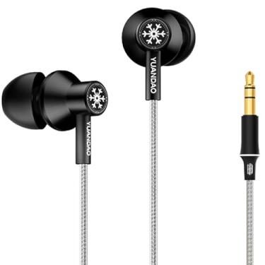 Imagem de NICEHCK Fones de ouvido StringSnow com fio, driver dinâmico PEEK PU LCP diafragma HiFi de 10 mm para iPad, laptop, MP3, Android serve para todos os dispositivos com conector de 3,5 mm (preto, 3,5 mm