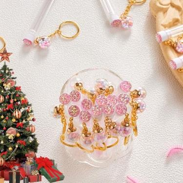 Imagem de Conjunto de 48 varinhas de rímel descartáveis atualizadas, inclui 24 pincéis para cílios de cristal e 24 peças de chaveiro reutilizável, tubos de escova de cílios vazios, rosa