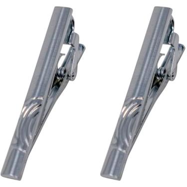 Imagem de Stephanie Imports Clipe de barra de aço inoxidável para gravatas finas e regulares