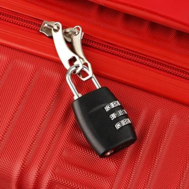 Imagem de Cadeado de combinação de 3 dígitos, bloqueio de senha redefinível para armário de academia, bagagem de viagem, armário, trava de segurança antifurto durável (preto)