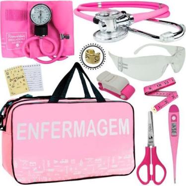Imagem de Kit Bolsa Aparelho de Pressão Esfigmomanômetro Enfermagem Premium, Ros
