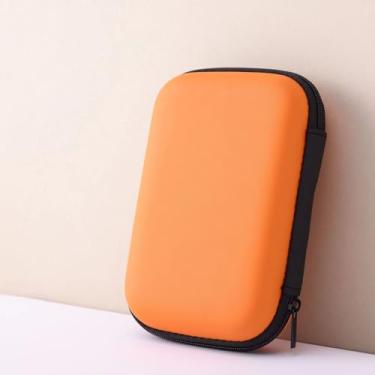 Imagem de Capa de fone de ouvido mini portátil, estojo de transporte portátil de EVA (EVA), bolsa de armazenamento de viagem para tampões de ouvido - laranja