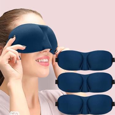 Imagem de Máscara de dormir para dormir de costas e de lado, pacote com 3, máscaras oculares 3D com bloqueio de luz 100% para dormir, cobertura para olhos com pressão zero para mulheres e homens, venda noturna