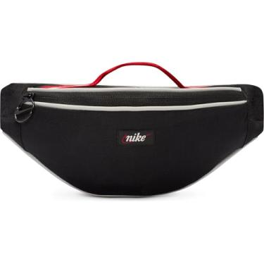 Imagem de Nike Bolsa de cintura retrô Heritage (pequena, 1 litro) DR6266, Preto/vermelho universitário/(vela), MISC, Pacotes de cintura