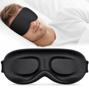 Imagem de Vynix Máscara de dormir para homens e mulheres - Máscaras de olhos 100% blackout para dormir - Máscara de dormir macia 3D para pessoas que dormem de lado - Extensões de cílios de pressão zero, sombra