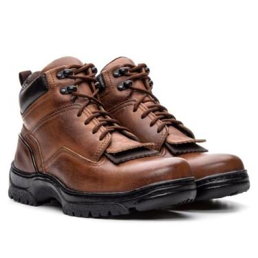 Imagem de Coturno Tenis Country Texas Gold em Couro Costurado Masculino Caramelo