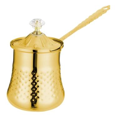 Imagem de Baoblaze Cafeteira multifuncional em aço inoxidável, fácil de limpar, portátil, para derreter chocolate, com tampa, ideal para restaurantes. Cor dourada, S