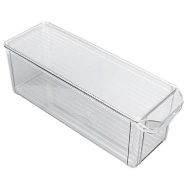 Imagem de YOUTHINK Escaninho de Organização Transparente, Armazenamento de Plástico de Grande Capacidade, Armazenamento Hermético de Alimentos para Uso Em Cozinha e Banheiro (Estreito e alto (com tampa))