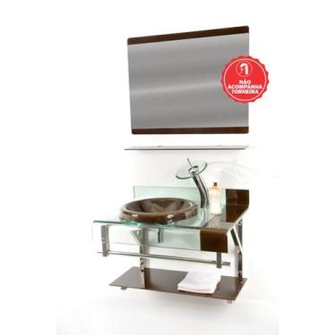 Imagem de Gabinete de Vidro 70cm para banheiro Turquia - EKASA, Marrom