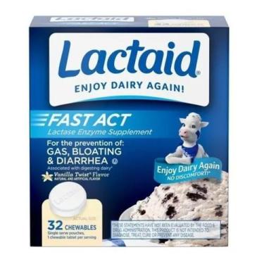 Imagem de Suplemento Intolerância Lactose Lactaid Fast 32cp Mastigável