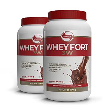 Imagem de Kit 2 Whey Fort 3W Vitafor Mochaccino 900g