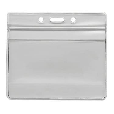 Imagem de Advantus® Porta-crachás horizontais reseláveis, 6 cm x 9 cm, transparente, pacote com 50
