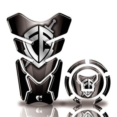 Imagem de Kit Protetor Tanque Adesivo Moto Honda Acima 2018 Fé Preto Preto