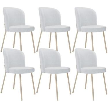 Imagem de Kit 06 Cadeiras Para Sala De Jantar Cozinha Estofada Gavi Arena L02 Li