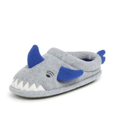 Imagem de Dearfoams Pantufa lavável unissex infantil infantil com animais peculiares, Tubarão, 11-12 Toddler