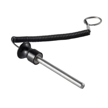 Imagem de YIJU Pino para pilha de pesos com trava rápida por corda, ideal para academias em garagens e ambientes internos, de universidades, Preto