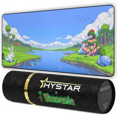 Imagem de Hystar x Terraria | Mouse pad estendido para jogos | 2GG 91 cm x 40 cm | 5 mm de espessura, superfície impermeável, tecido de poliéster macio e base de borracha natural (dríade)