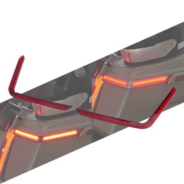 Imagem de HCmotorku Saddlebag LED luz traseira freio corrida lâmpada de seta serve para modelos 2023 CVO e 2024-2025 Harley Touring com novos alforjes OEM lente vermelha