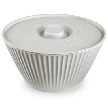 Imagem de Pote Redondo Tigela Com Tampa 2L Bowl Organização Alimentos (Cinza Claro)