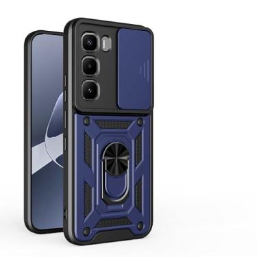 Imagem de Kukoufey Capa compatível com Infinix Hot 60 Pro 4G, com capa de lente de câmera deslizante compatível com Infinix Hot 60 Pro 4G X6885 capa protetora para celular azul
