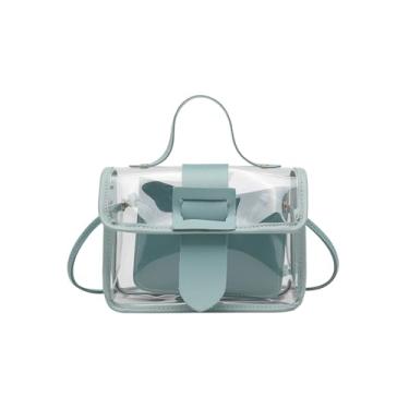 Imagem de Bolsa feminina transparente, bolsa transversal aprovada para estádio para dia de jogo, eventos e esportes, Verde