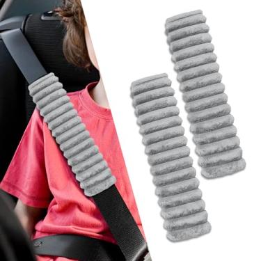Imagem de HQRNYP 2 peças de capas de cinto de segurança de carro, almofada de cobertura de cinto de segurança, almofada de ombro macia de pelúcia para cinto de segurança de veículo para condução confortável