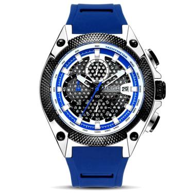 Imagem de Relógio Esportivo Masculino à Prova d`água Correia de Silicone Moda Casual 