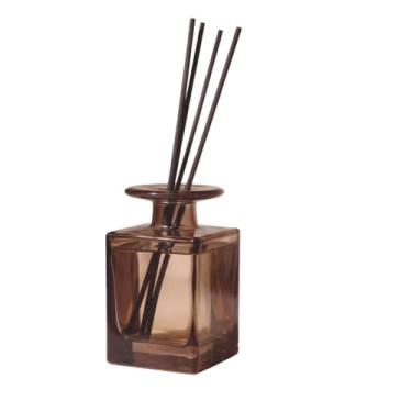 Imagem de Frascos difusores quadrados de vidro âmbar de 150 ml, vazios, recarregáveis, vintage, frascos difusores, recipientes decorativos de aromaterapia para escritório em casa