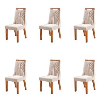 Imagem de 6 Cadeiras para Mesa de Jantar Estofada - Veneza - LJ Móveis