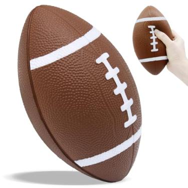 Imagem de Magicorange Bola de futebol de espuma, pequenas bolas de futebol macias de 18,4 cm para crianças, jovens, bolas de futebol de espuma (marrom)