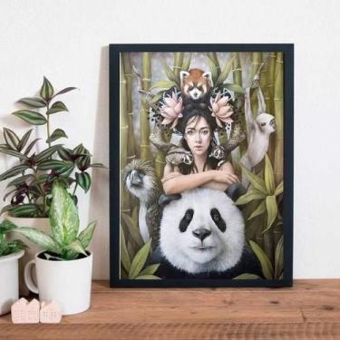 Imagem de Quadro Oriental Sagrado Feminino Moldura Branca 45X34Cm - Quadros On-L