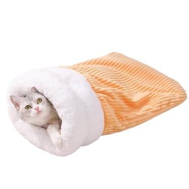 Imagem de Saco de dormir de inverno para gatos - Ninho de filhote macio e quente - Cama macia de ninho de gato | para pais de animais de estimação, clima frio, inverno, sala de estar, quarto, apartamento