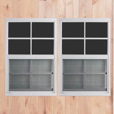 Imagem de Shineforu 2 janelas de galpão de 53,3 cm x 91,4 cm, janelas pequenas com vidro temperado - Montagem embutida | Melhor escolha para galinheiro, estufa, garagem, teatro