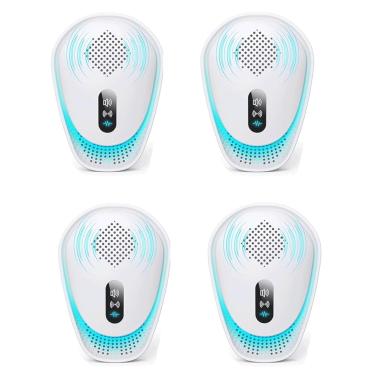 Imagem de Repelente de pragas ultrassônico atualizado 2025 para uso interno, controle de pragas, repelente de baratas, ratos, insetos, mosquitos, ratos, aranha, formiga, plugue ultrassônico repelente de