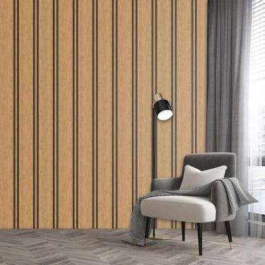 Imagem de Papel De Parede Efeito Ripas De Adesivo Clara Guajuvira - LRP