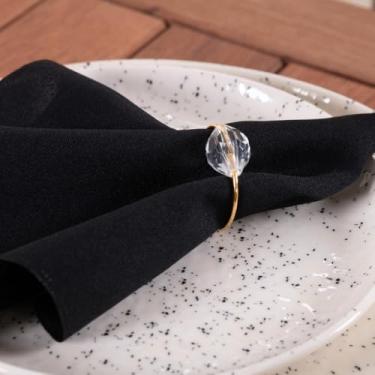 Imagem de Kit Anel Para Guardanapos Cristalino 4cm x 3cm Argola - Dourado