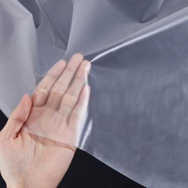 Imagem de WADORN Tecido TPU fosco, 137 cm de largura, fosco, translúcido, impermeável, capa de chuva, vestido de capa de chuva, vestido de artesanato criativo para costura, faça você mesmo, roupas de artesanato