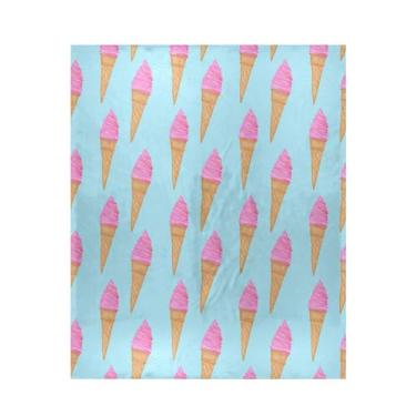 Imagem de Blueangle Cobertor de casquinhas de sorvete super macio e quente, 127 x 152 cm, leve para todas as estações, cobertor aconchegante para cama, sofá, sofá, fácil de cuidar (292)