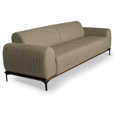 Imagem de Sofá 150cm 2 Lugares Pés Preto Molino C-129 Linho Bege - Domi